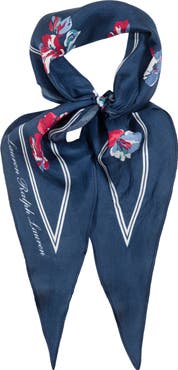 Lauren Ralph Lauren Small Floral Silk Diamond Scarf