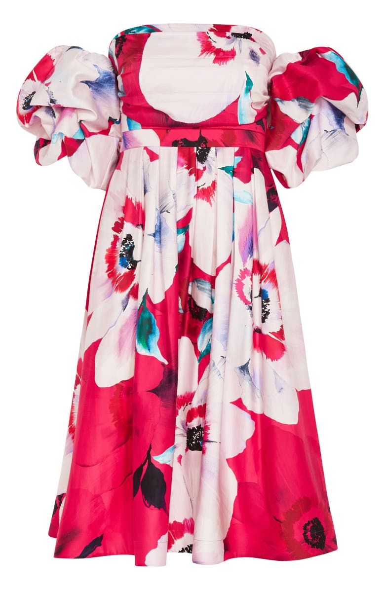 City Chic Helena Floral Print Minidress, Alternate, color, Lady Luck