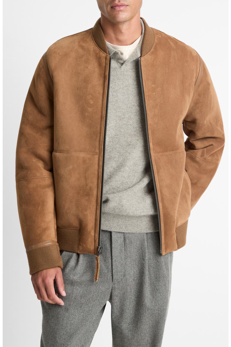 Genuine Shearling Bomber Jacket, Main, color, HIGHLAND