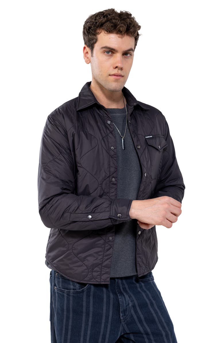 Members Only Quilted Shirt Jacket, Alternate, color, Black