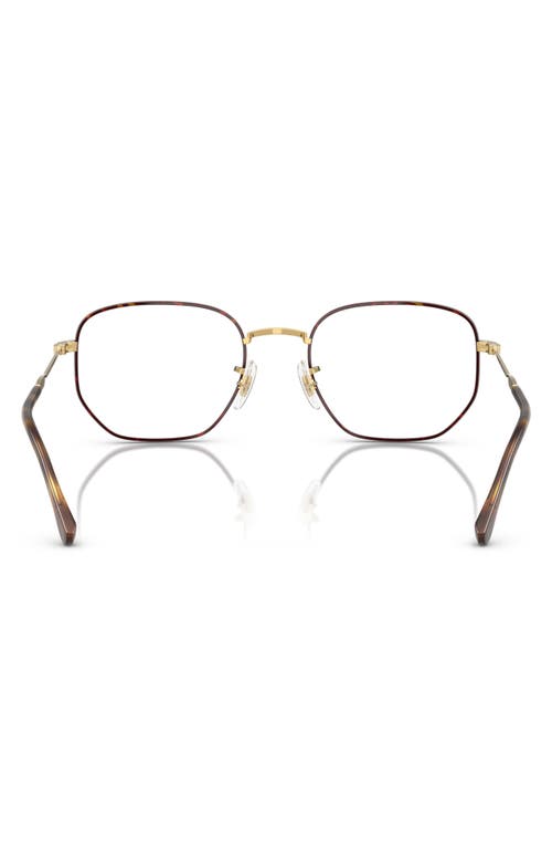 Ray Ban Ray-ban 53mm Irregular Optical Glasses In Gold Havana