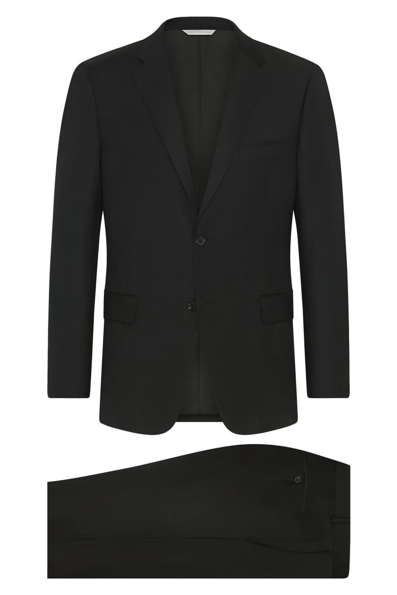 Ice Super 130s Wool Suit, Main, color, BLACK