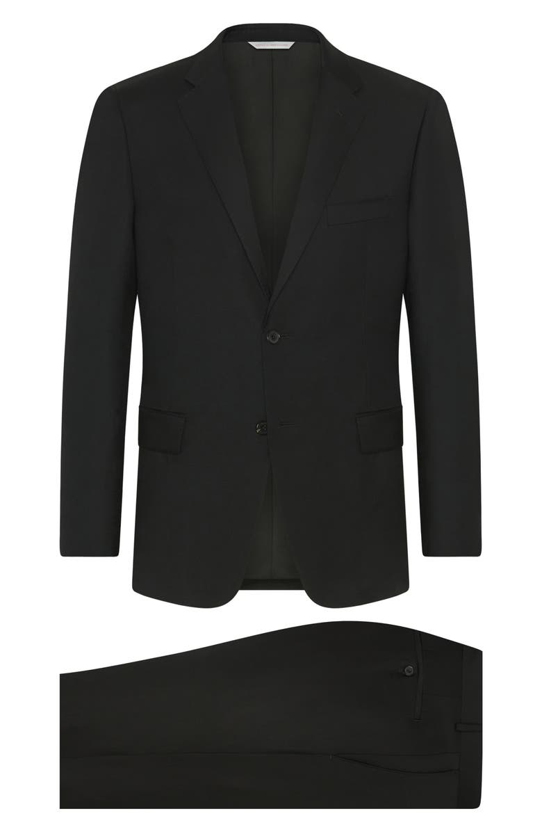 Samuelsohn Ice Super 130s Wool Suit, Main, color, Black
