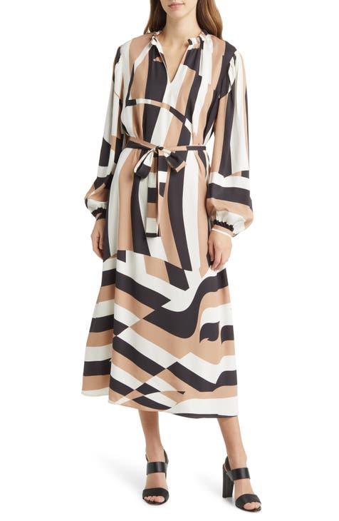 Detola Long Sleeve Midi Dress