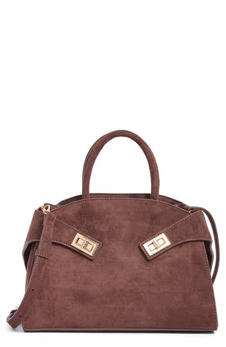URBAN EXPRESSIONS HANDBAGS Faux Suede Double Buckle Satchel