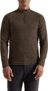 Bugatchi Brushed Cotton Blend Quarter Zip Pullover
