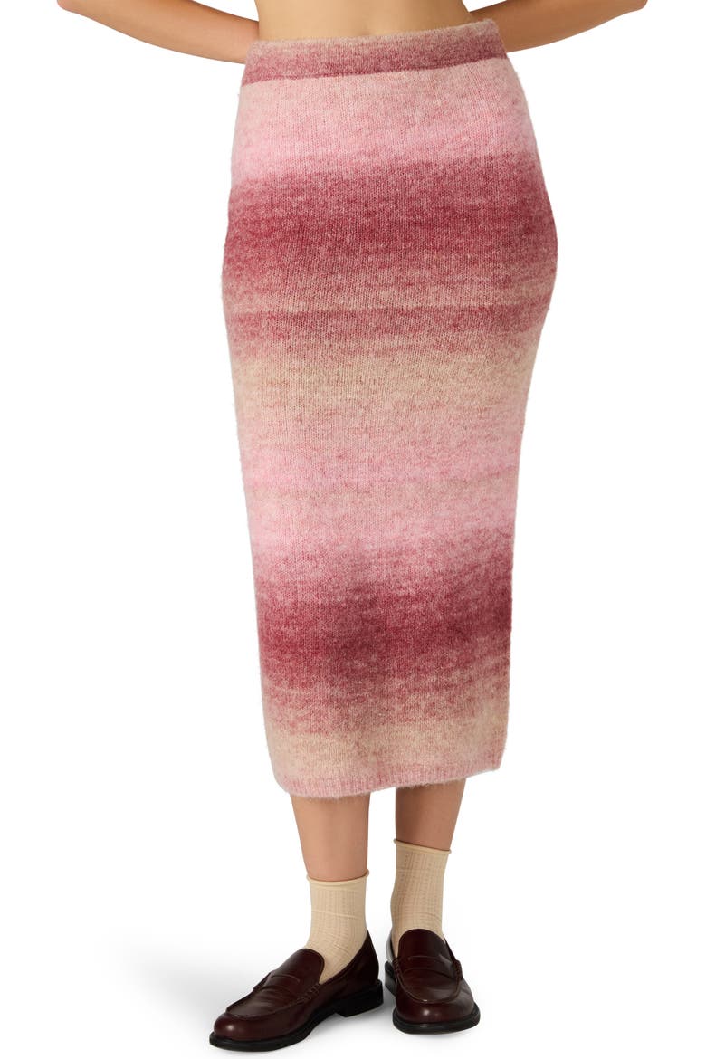 Karmen Ombré Stripe Knit Skirt, Main, color, PINK MULTI