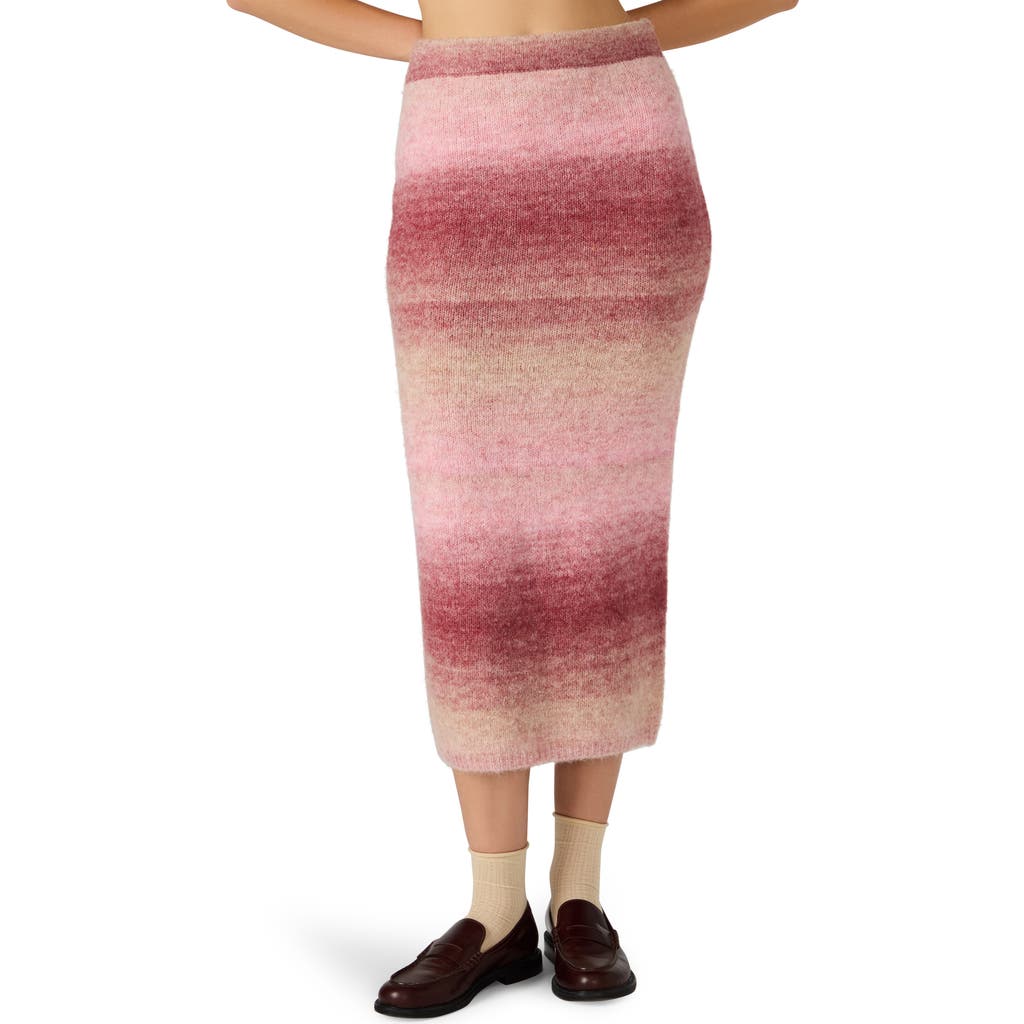 Steve Madden Karmen Ombré Stripe Knit Skirt In Multi