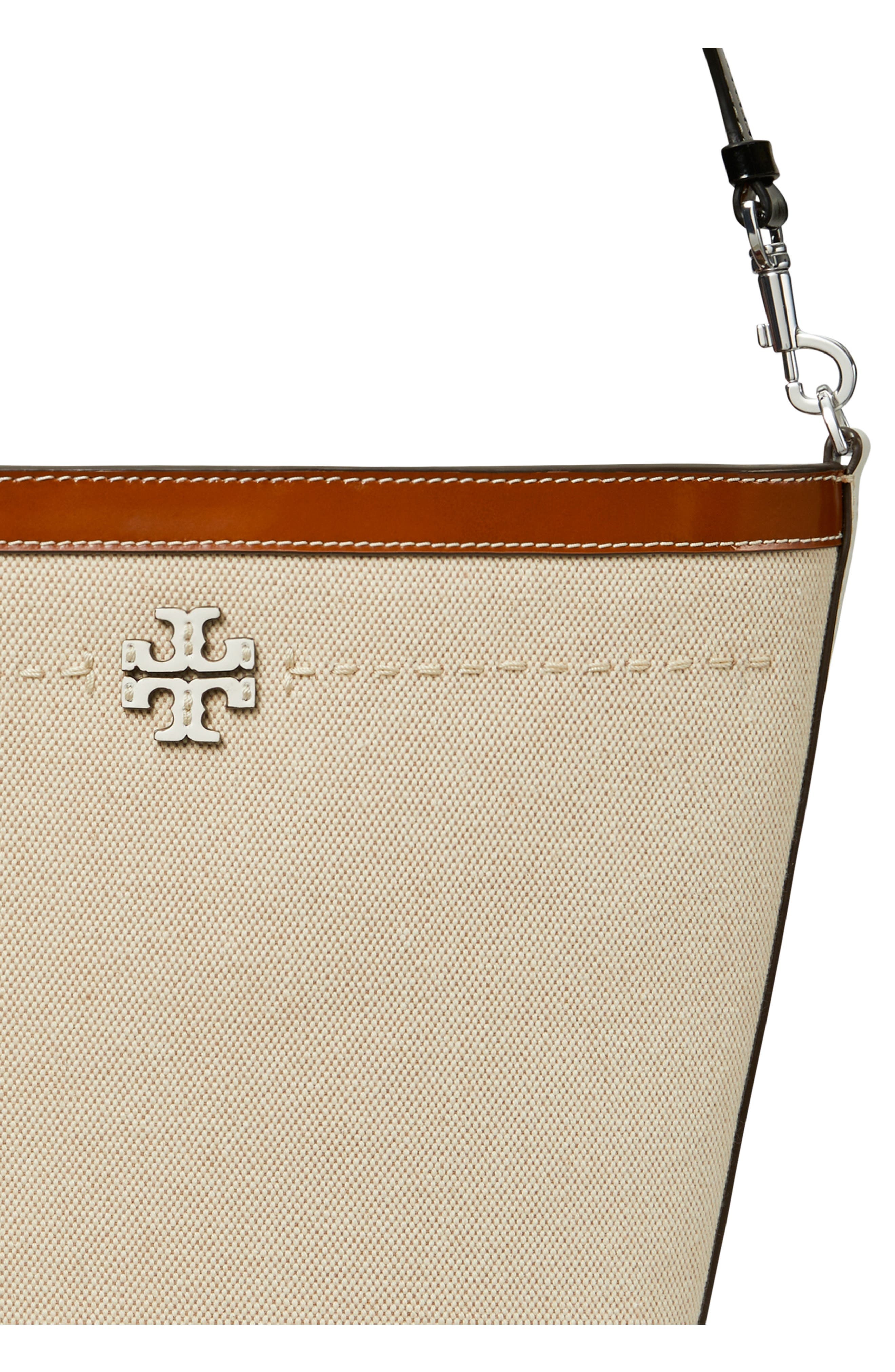 Tory Burch McGraw Canvas Bucket Bag, Alternate, color, 