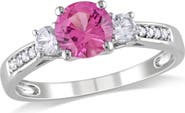 Julianna B. Created Sapphire & Diamond 3-Stone Ring