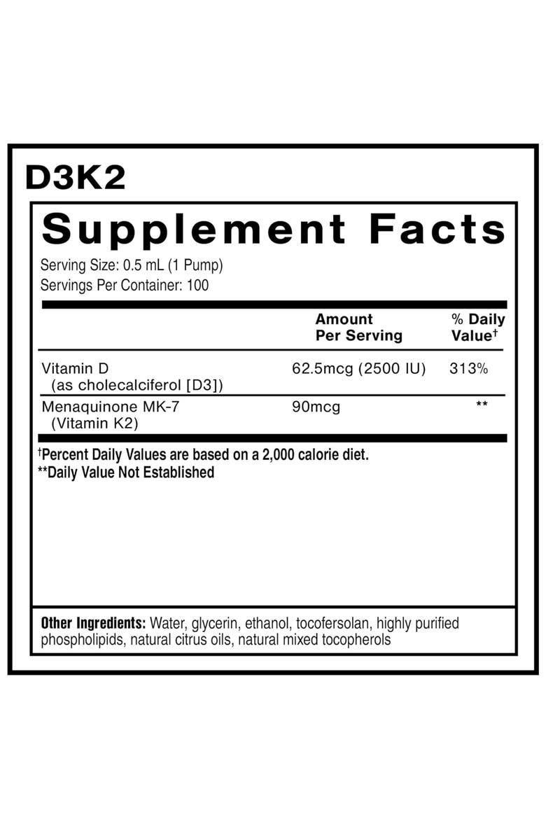 Nanoemulsified D3K2 Bioactive Liquid Vitamin Supplement, Alternate, color, None