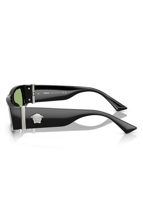 Versace 55mm Rectangular Sunglasses In Black