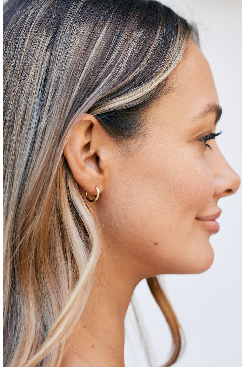 Nellie Hoop Earrings, Alternate, color, GOLD - 13MM