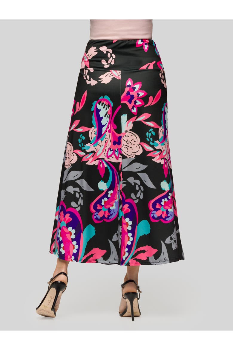 Paisley Elastic Waist A-LINE Maxi Skirt, Alternate, color, Pink Multi