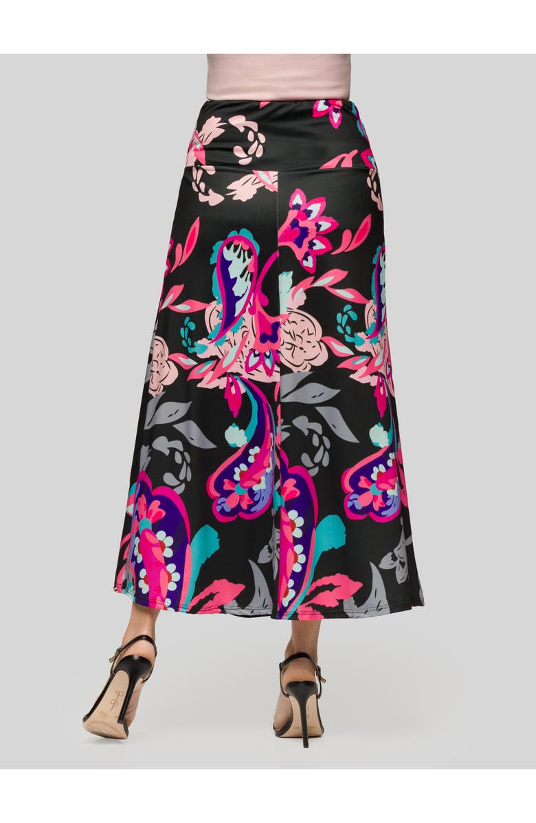 24seven Comfort Apparel Paisley Elastic Waist A-LINE Maxi Skirt, Alternate, color, Pink Multi