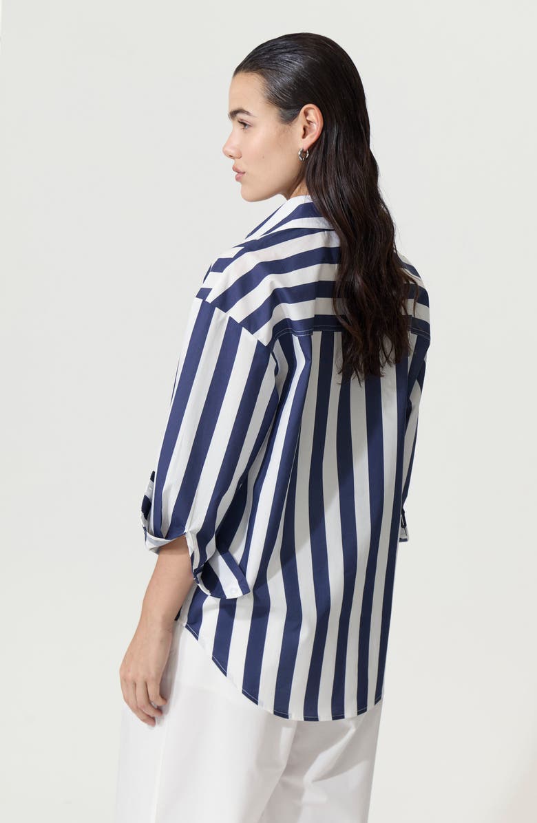 DELUC Vicenzo Stripe Cotton Button-Up Shirt, Alternate, color, 