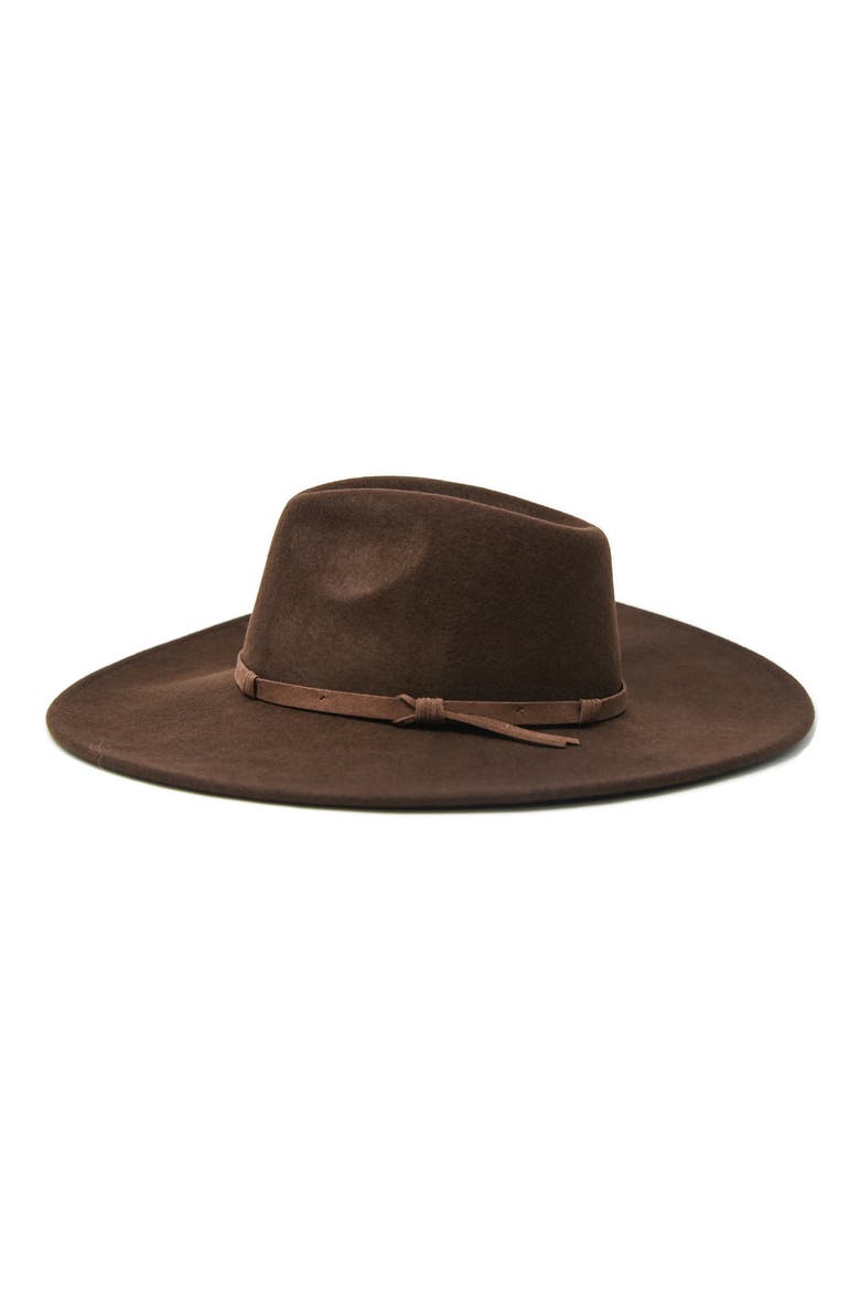 Erin Wide Brim Wool Rancher Hat, Alternate, color, CHOCOLATE BROWN