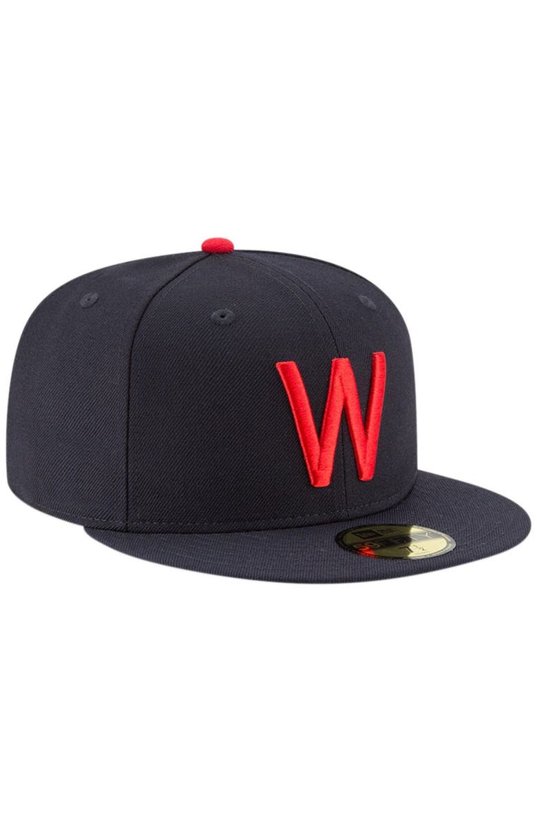 New Era Men's New Era Navy Washington Senators Cooperstown Collection Logo 59FIFTY Fitted Hat, Alternate, color, 