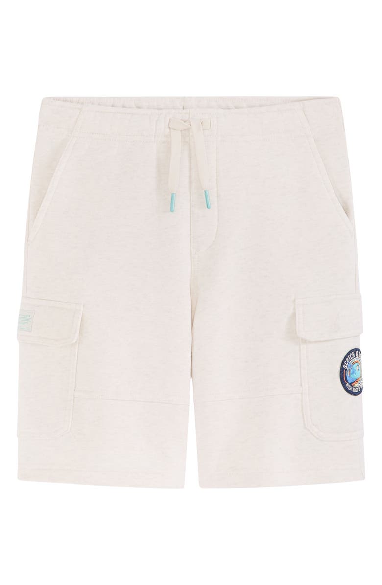 Scotch & Soda Kids' Fleece Cargo Shorts, Main, color, Ivory Heather