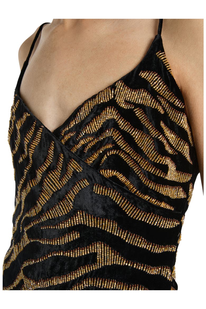 Velvet Dress with Tiger Embroidery, Alternate, color, multicolor