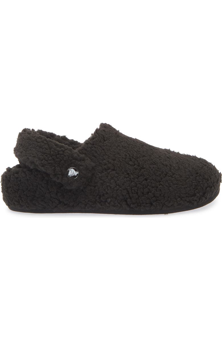 CROCS Classic Cozzzy Faux Fur Slipper Clog, Alternate, color, Black