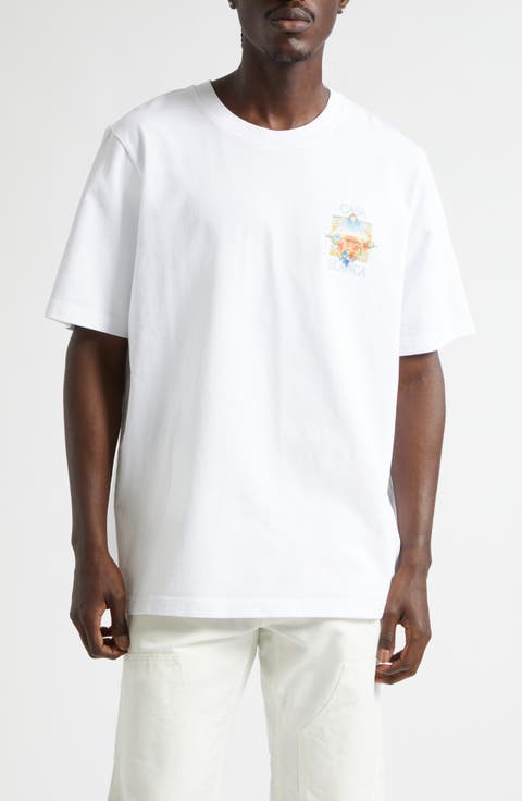 Tennis Landscape Classic Cotton Graphic T-Shirt