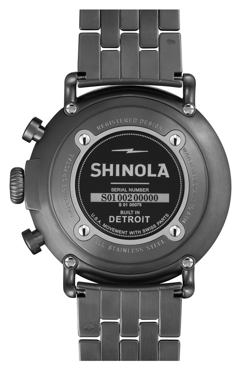 Shinola The Runwell Contrast Chrono Bracelet Watch, 47mm, Alternate, color, 