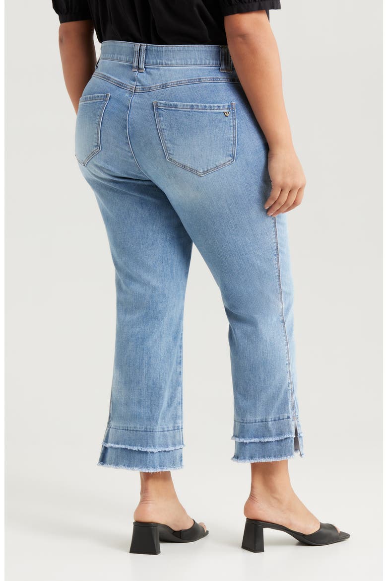 Double Frayed Kick Flare Jeans, Alternate, color, LIGHT BLUE ARTISANAL