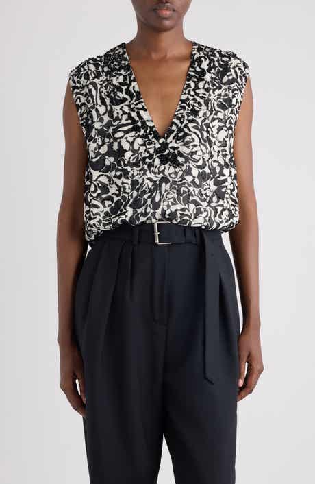 College Embellished Dotted Squiggle Print Top