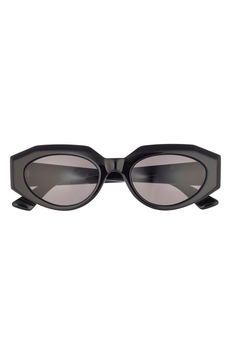 Bottega Veneta 52mm Cat Eye Sunglasses, Main, color, Black Black Grey