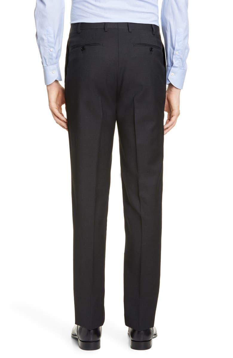 Canali Flat Front Dot Wool Dress Pants, Alternate, color, 