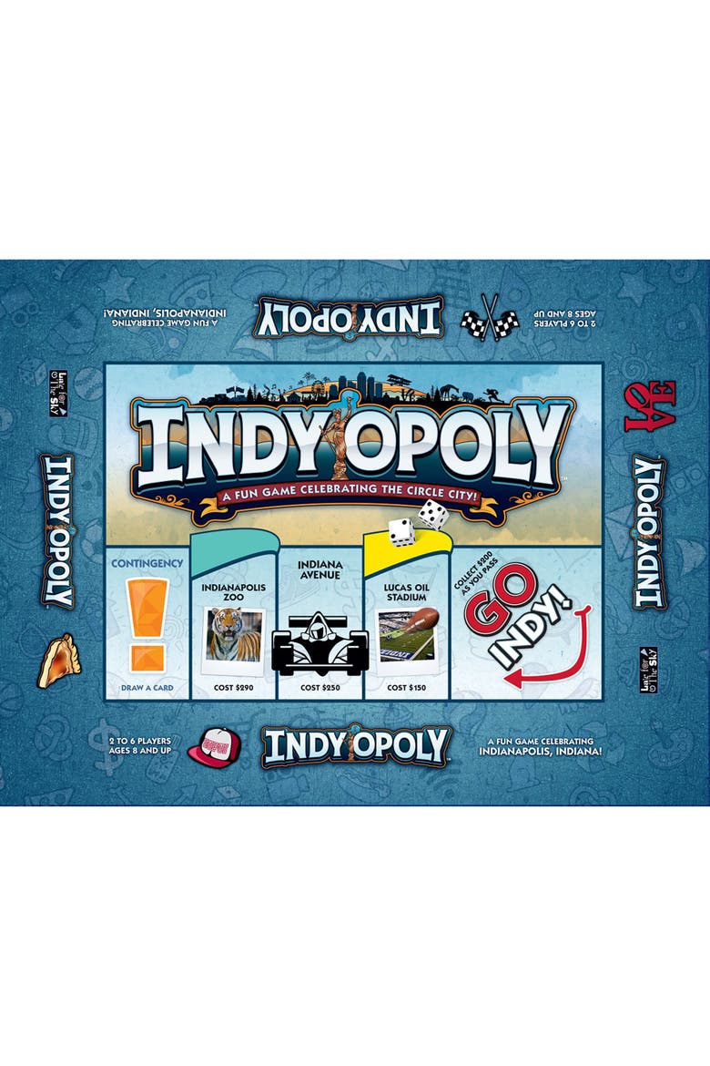 Indyopoly Indianapolis Themed Family Board Game, Main, color, Multicolored