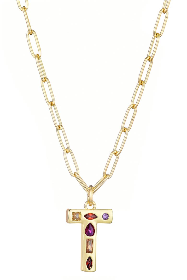 Initial Pendant Necklace, Main, color, GOLD-T