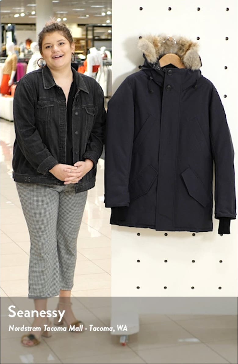 Black Label Edgewood 625 Fill Power Down Parka with Genuine Coyote Fur Trim, sales video thumbnail