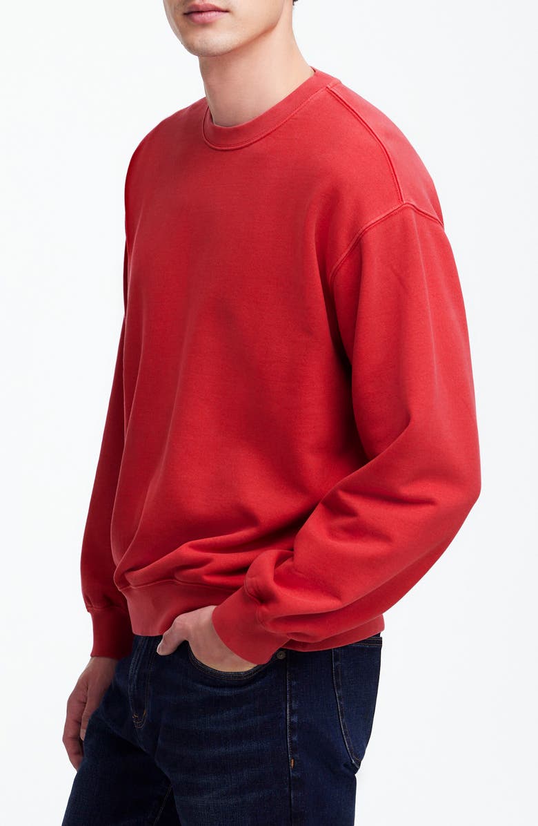 Madewell Brushed Terry Crewneck Sweatshirt, Alternate, color, Crimson Berry