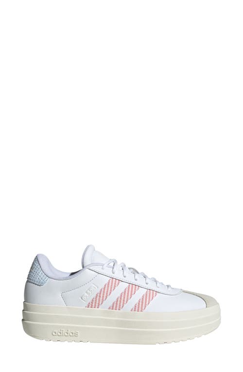 Adidas Originals Adidas Vl Court Bold Platform Sneaker In White/preloved Scarlet/blue