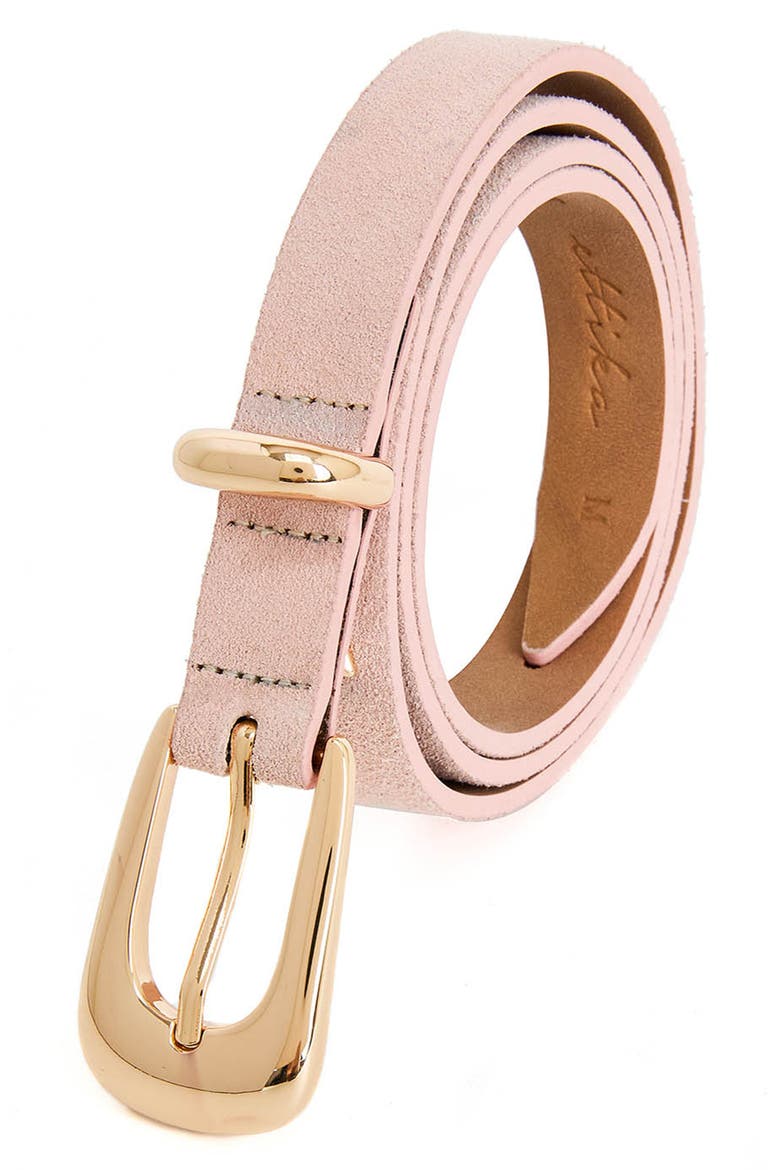 Smooth Classic Buckle Belt, Alternate, color, BLUSH AND GOLD