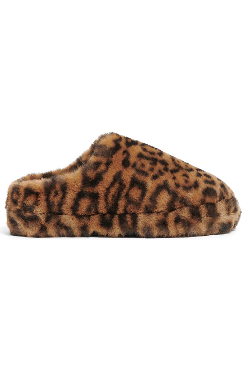 Apparis Misha Leopard Print Faux Fur Slipper, Main, color, Leopard