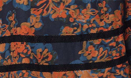 Lost + Wander Embers Bloom Floral Print Long Sleeve Minidress In Brown
