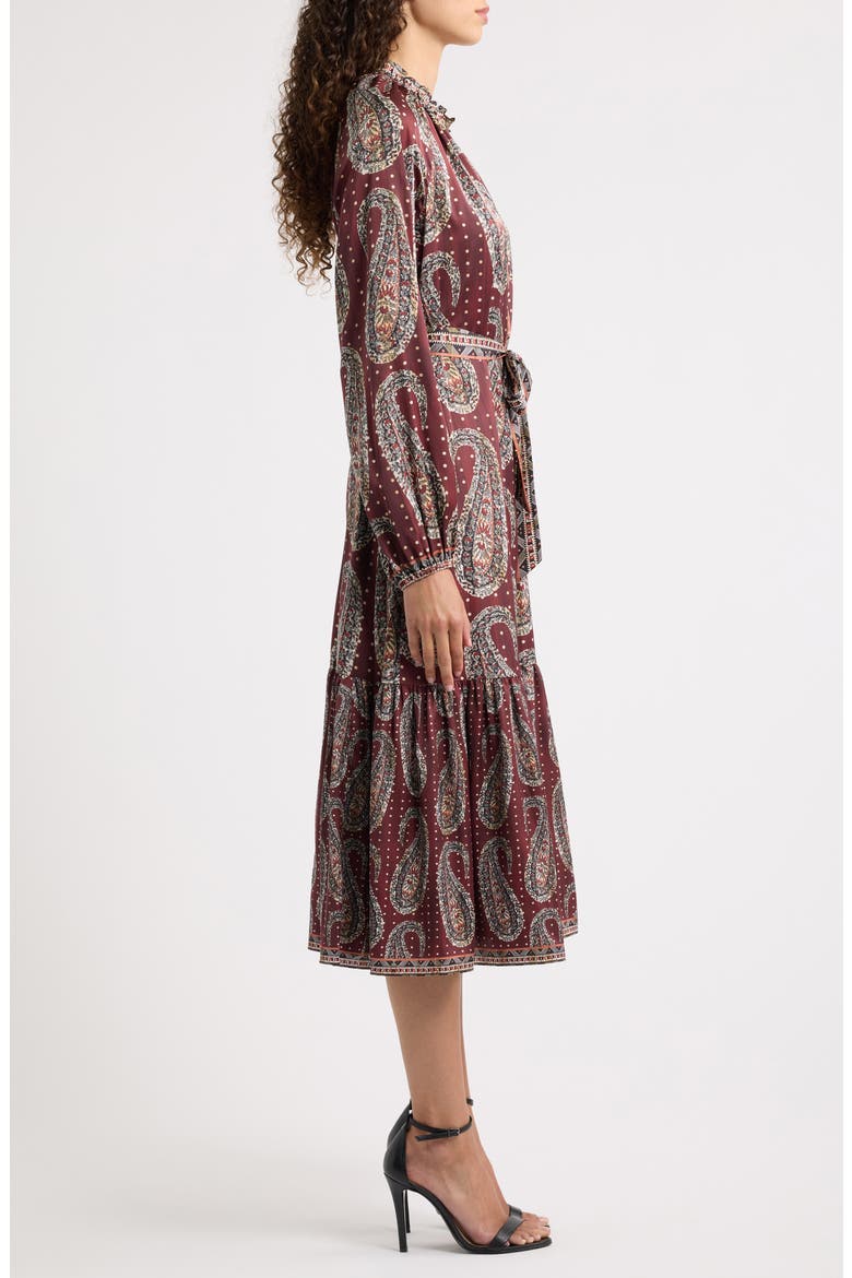 Sienna Print Midi Dress, Alternate, color, FOLKLORE