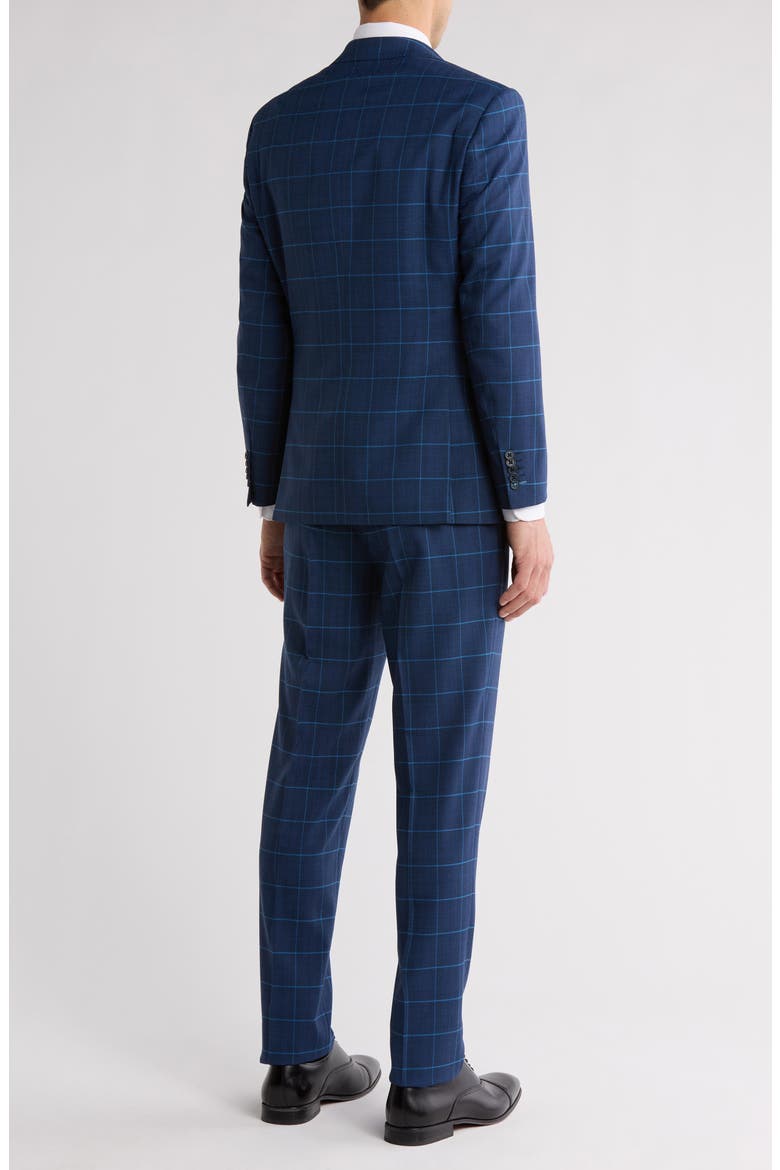 Windowpane Blue Mélange Suit, Alternate, color, NAVY