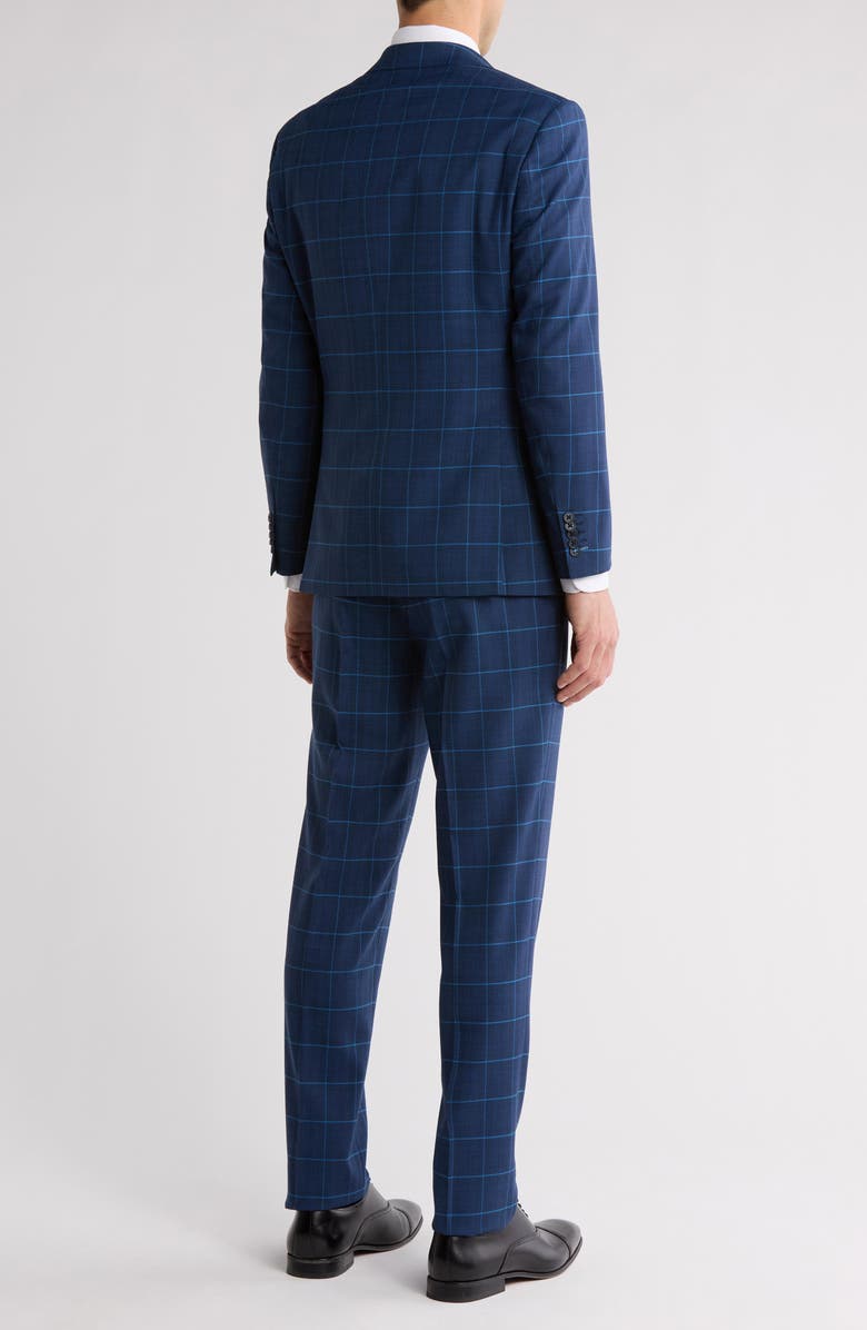 English Laundry Windowpane Blue Mélange Suit, Alternate, color, Navy