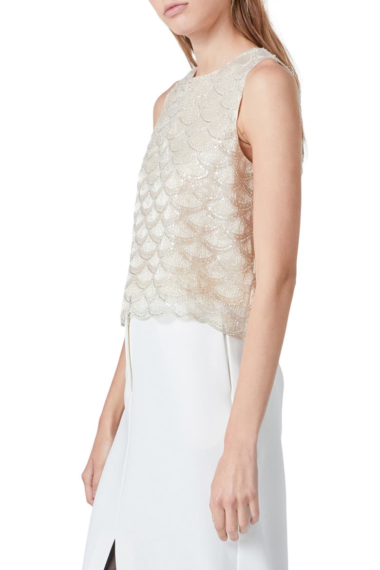 Sequin Sleeveless Top, Alternate, color, CHAMPAGNE