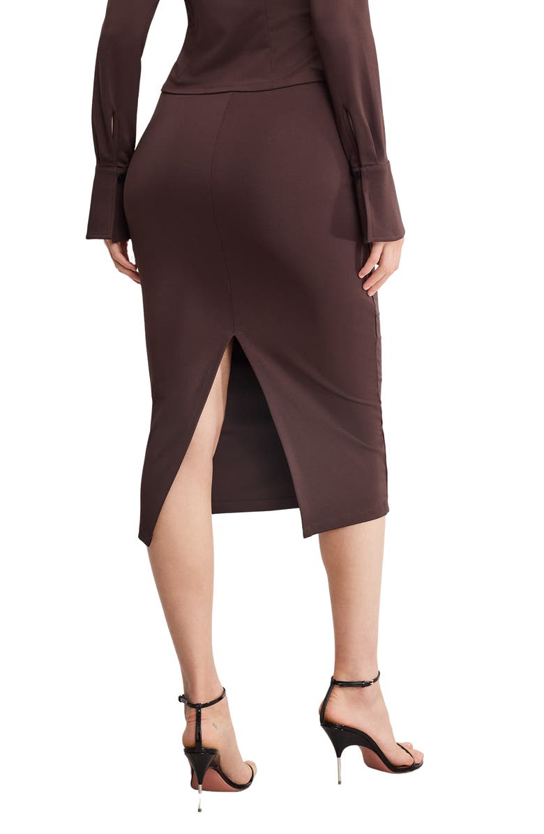 Good American Matte Jersey Midi Pencil Skirt, Alternate, color, Bark003