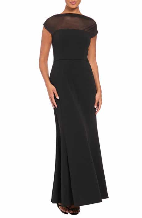 Illusion Bateau Neck Dress