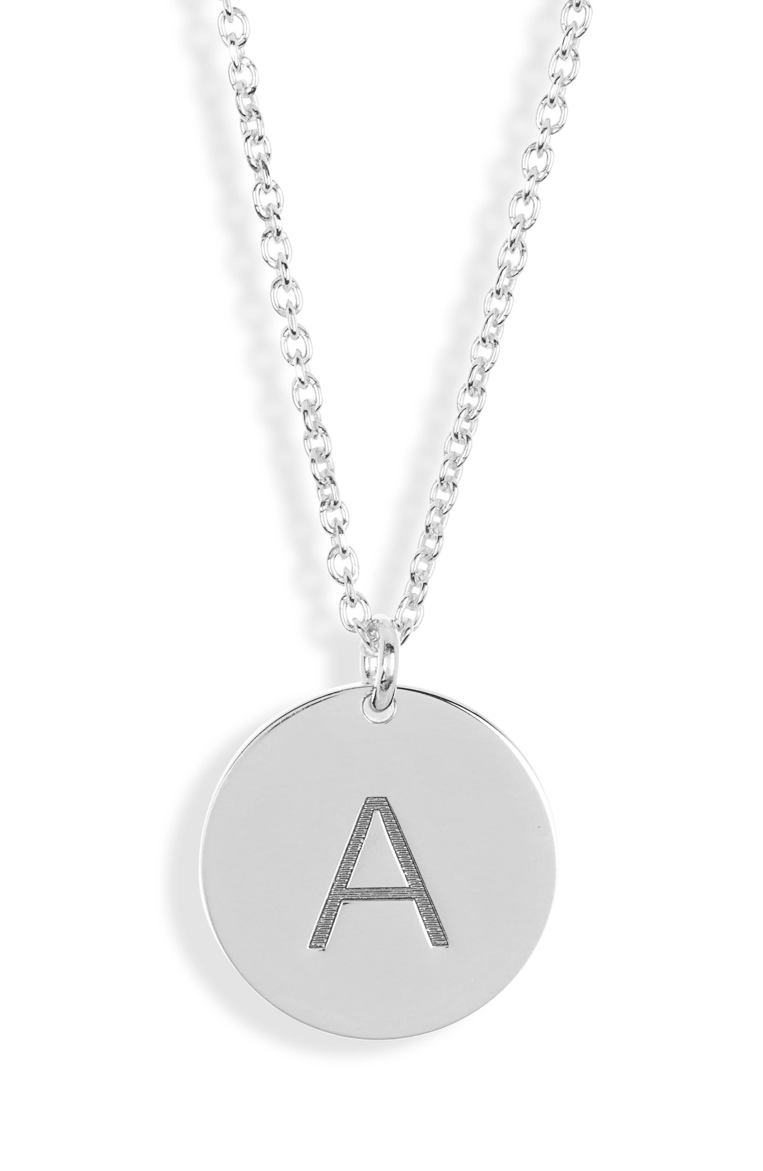 MESHMERISE Initial Disc Pendant Necklace