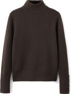 MANGO Button Cuff Turtleneck Sweater