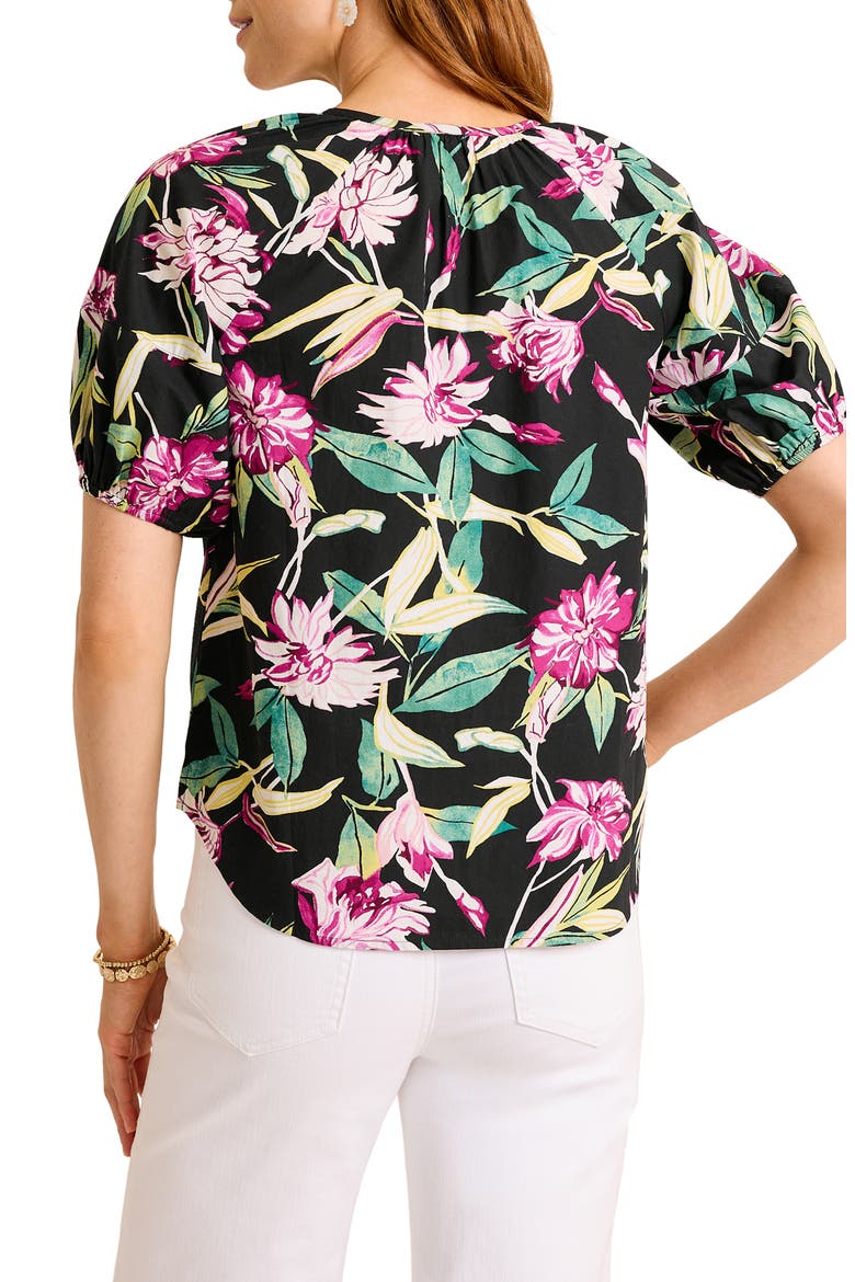 Twilight Bloom Cotton Top, Alternate, color, BLACK