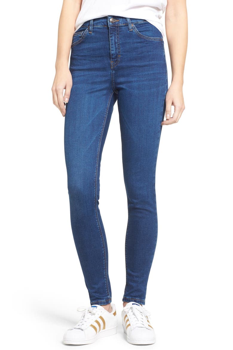 Jamie High Waist Ankle Skinny Jeans, Main, color, NAVY BLUE