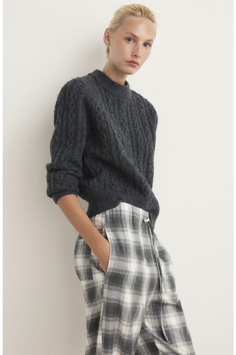 Plaid Flannel Pajama Pants, Alternate, color, GREY